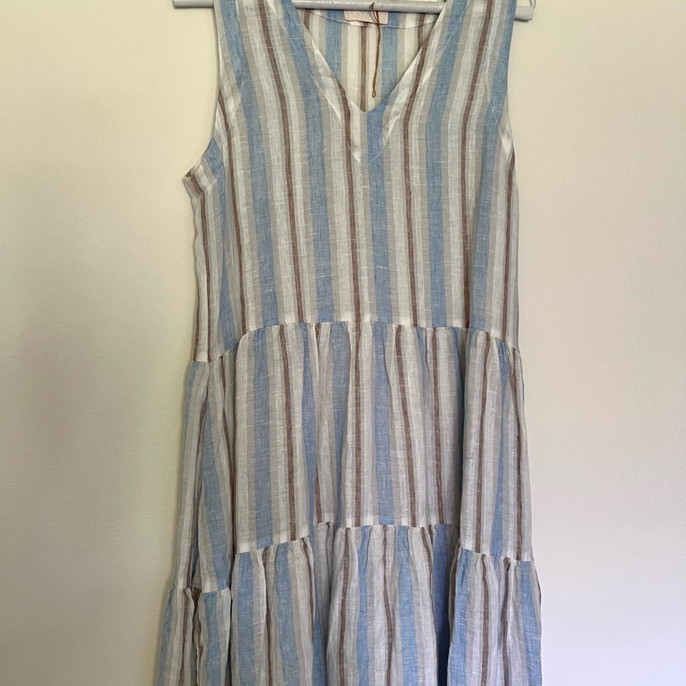 CP Shades Gia linen dress, stripe linen